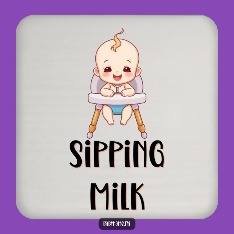 Funny Happy Baby Coaster - Cozy High Chair Fun, Table Protection Humorous Gift