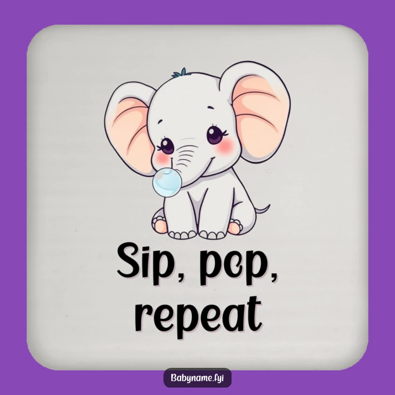 Funny Kawaii Baby Elephant Coaster: Protect Surfaces with Adorable Humor