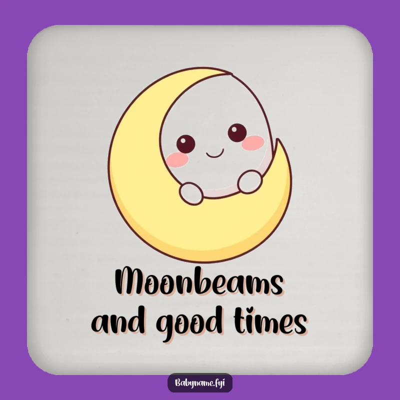 Funny Smiling Moon Coaster - Whimsical Celestial Party Favor Gift
