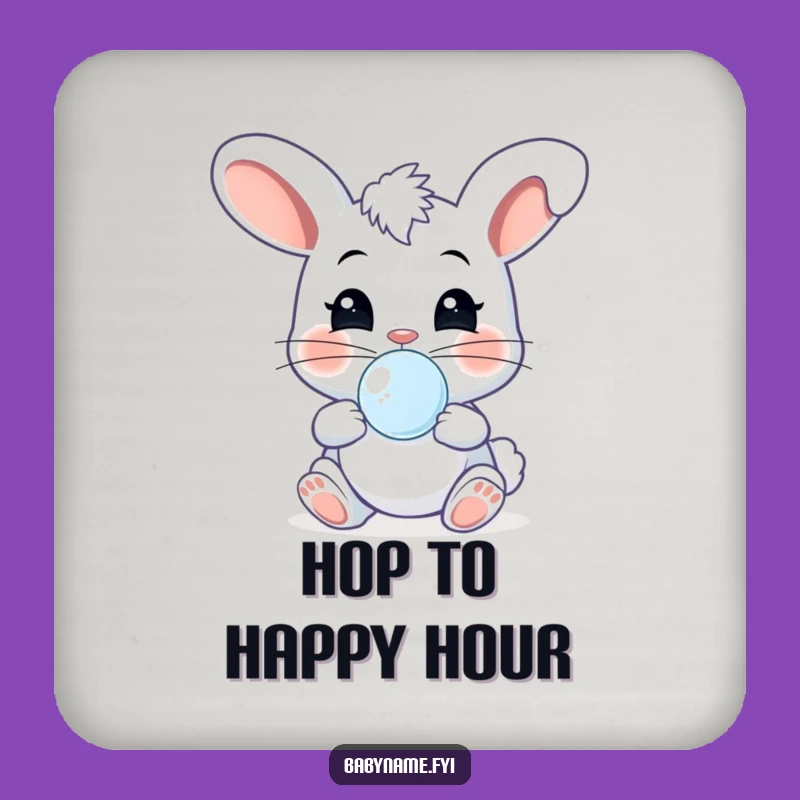 Funny Cheeky Baby Bunny Coaster: Protect Surfaces with Giggling Charm