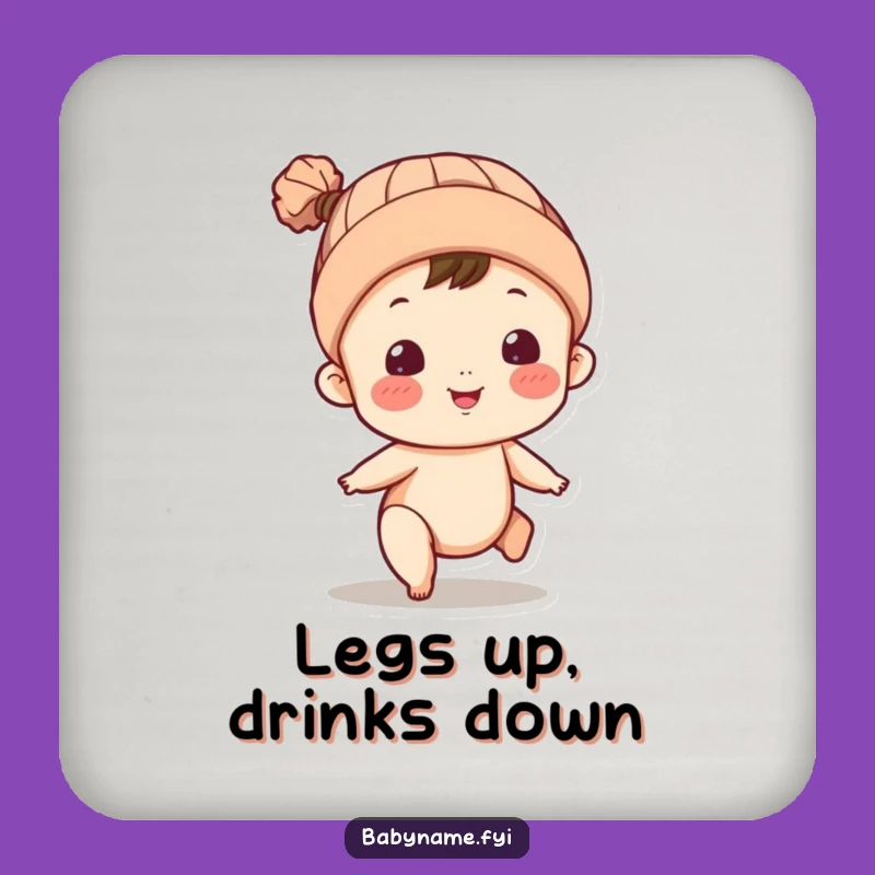 Funny Baby Kicking Legs Coaster – Protect Surfaces with Playful Charm