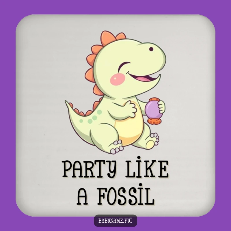 Funny Baby Dinosaur Rattle Coaster: Protect Surfaces with a Giggling Dino