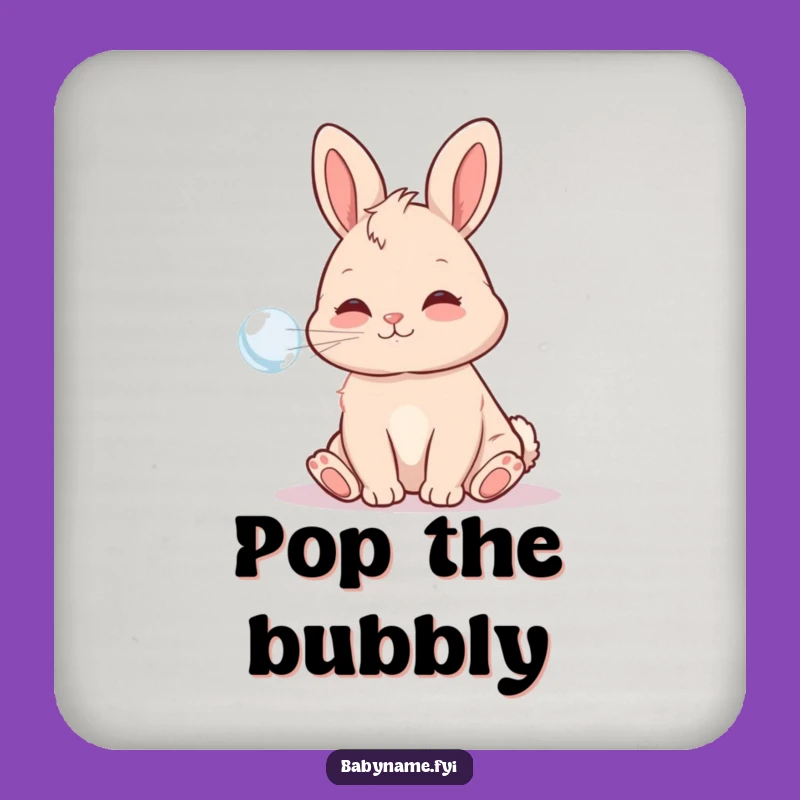 Funny Baby Bunny Bubble Coaster: Protect Surfaces with a Playful Bunny