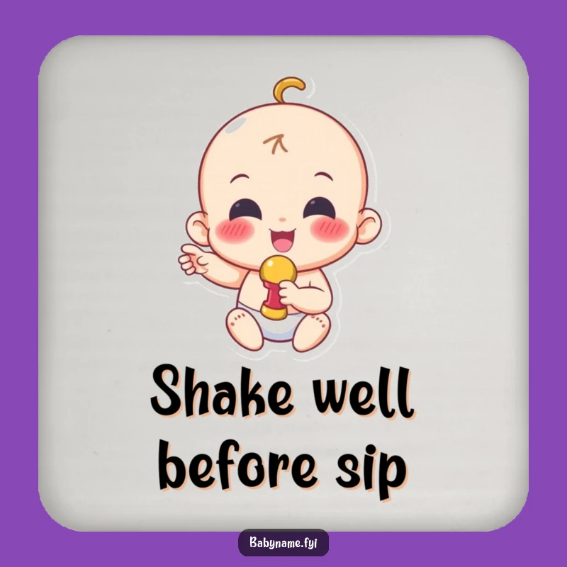 Funny Baby Rattle Coaster: Add Playful Character to Your Surfaces