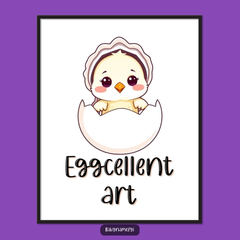 Funny Baby Bird Poster: Adorable Bonnet Chick, a Hilarious Wall Art Gift!