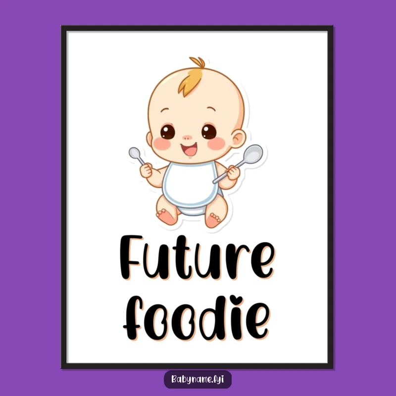 Funny Baby Art Poster: Little Eater Decor, Ideal Humorous Gift
