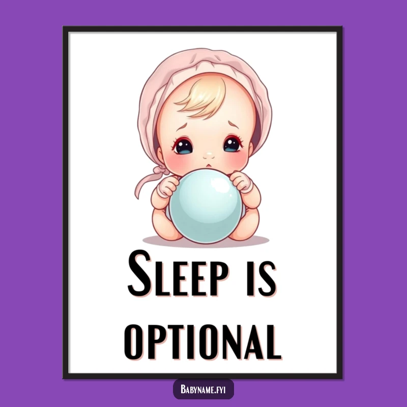 Funny Baby Bonnet Peek Poster: Adorable Nursery Decor with Humor