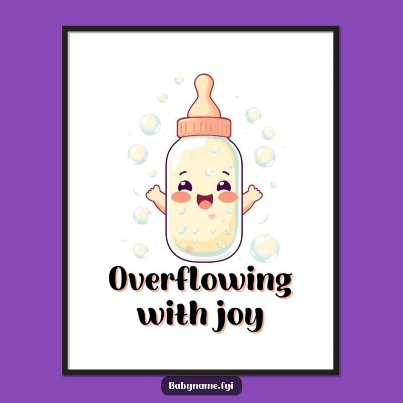 Funny Baby Bottle Poster - Bubbly Wall Art Gift