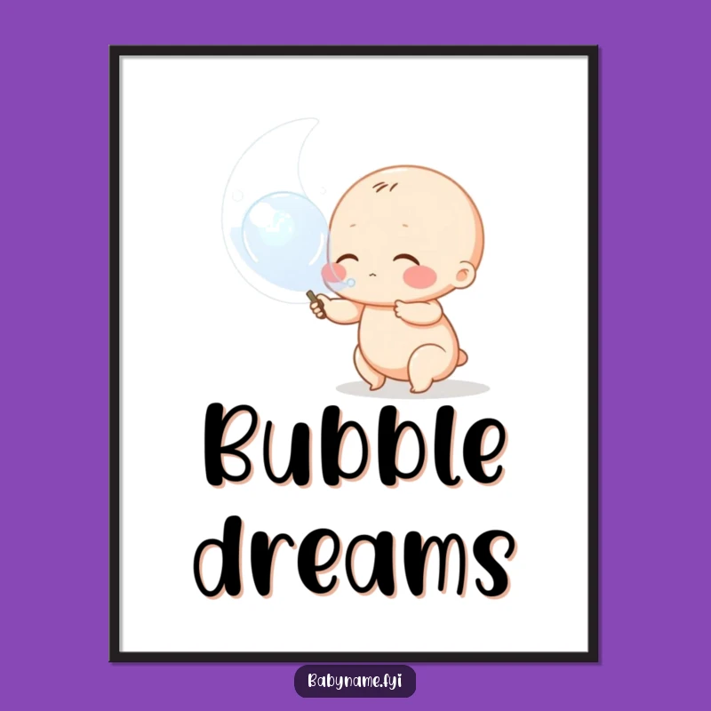 Funny Baby Bubble Poster: Adorable Wall Art for Playful Spaces