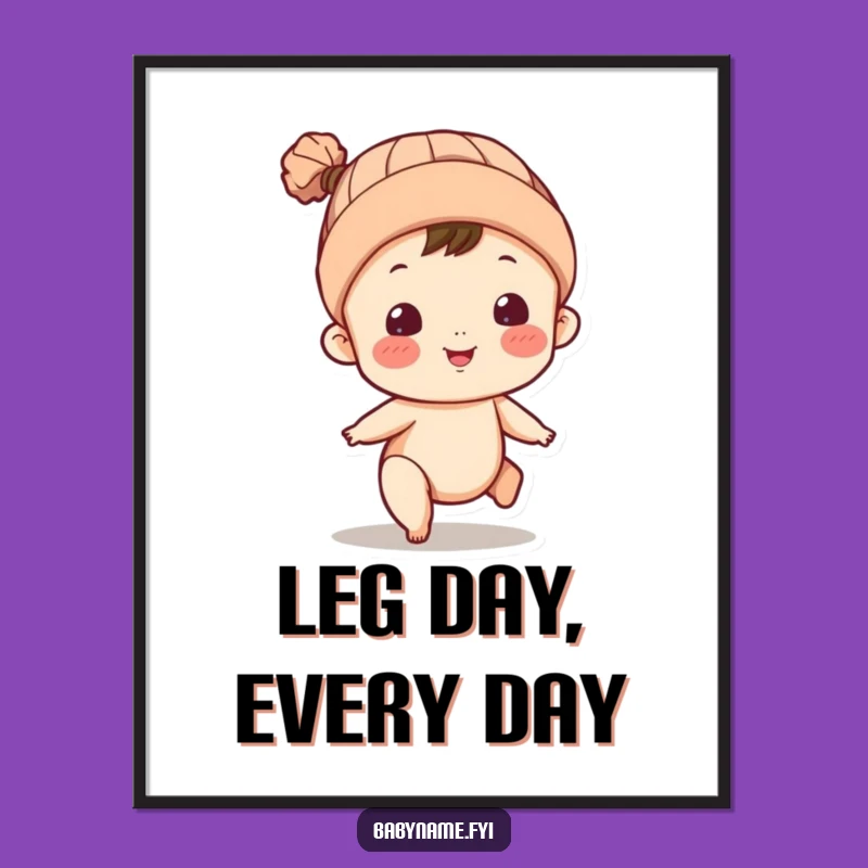 Funny Baby Kicking Legs Poster – Playful Art for a Cheerful Home