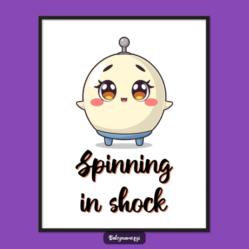 Funny Baby Mobile Poster - Surprised Spinner Wall Art Gift