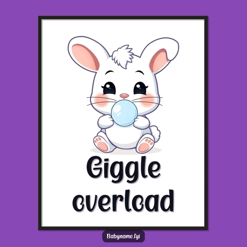 Funny Cheeky Baby Bunny Poster: Giggles and Joy for Your Wall Art
