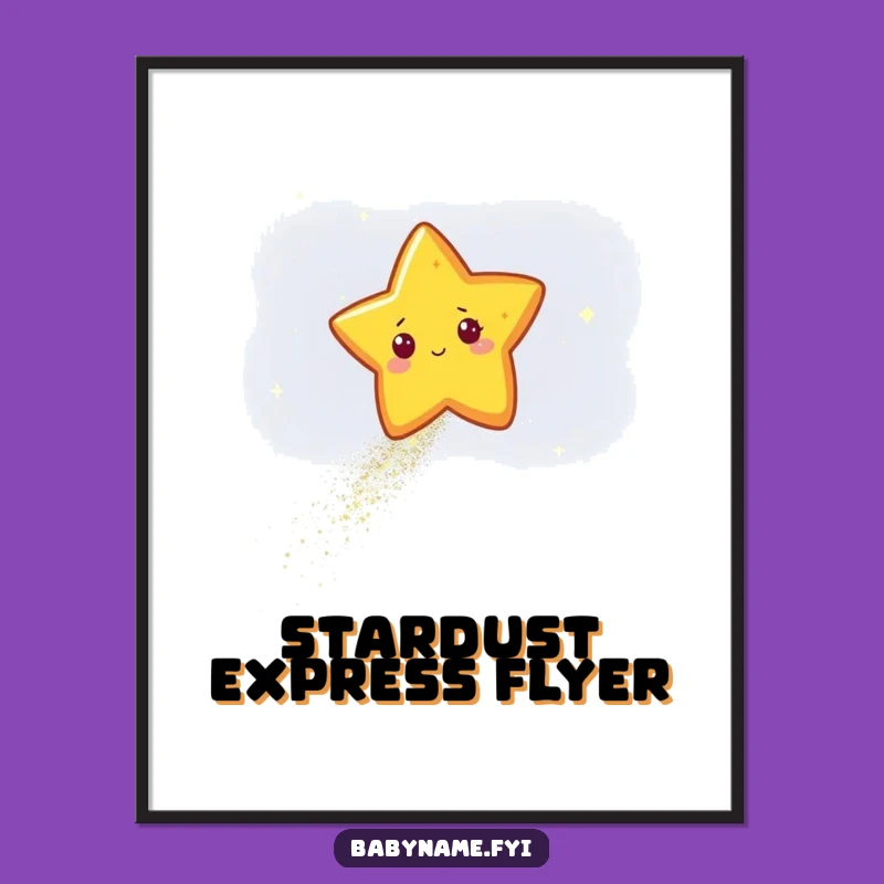 Funny Star Glitter Art Print - Sparkling Celestial Night Sky Decor Poster