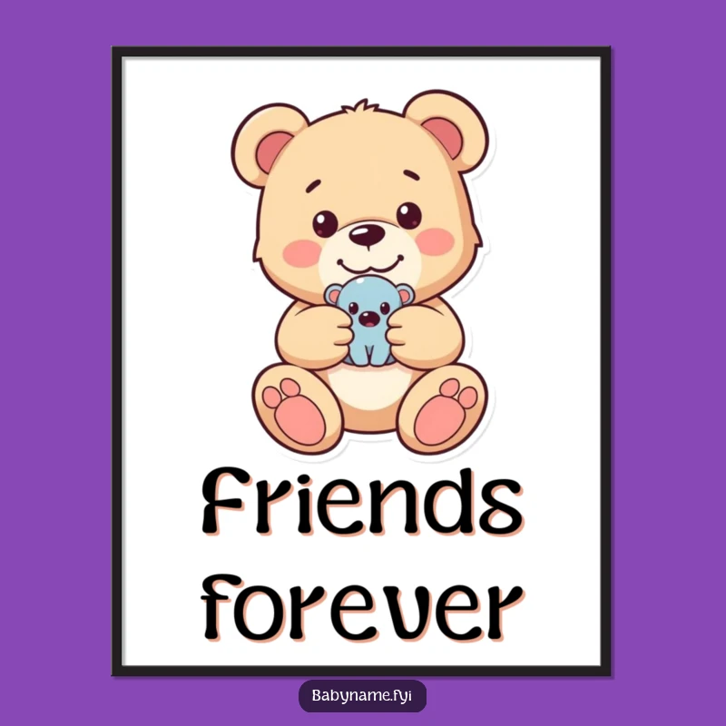 Funny Teddy Bear Poster - Whimsical Wall Art for a Cheerful & Nostalgic Room