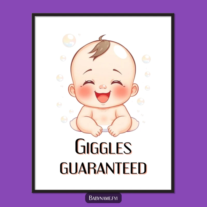 Funny Nursery Art: Bubbles & Giggles - Joyful Funny Gift
