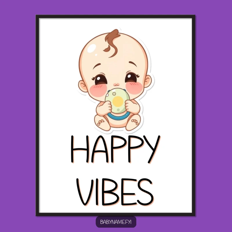 Funny Baby Pacifier Poster: Joyful Wall Art for Happy Spaces