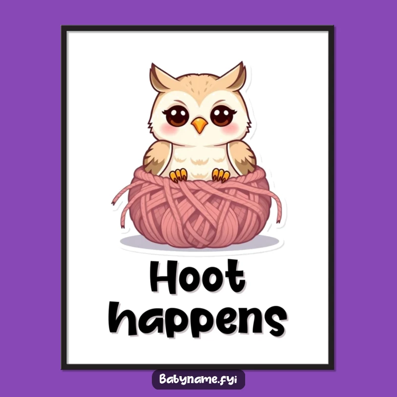 Funny Baby Owl Poster: Adorable Nestling Art for Walls
