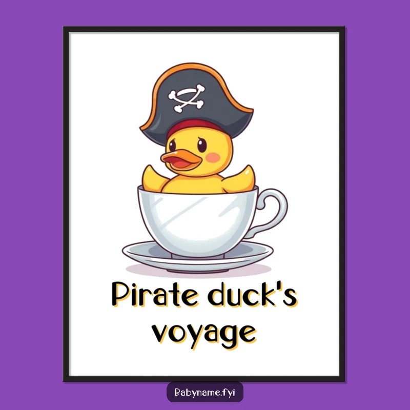 Funny Pirate Duck Poster: Teacup Armada Art - Hilarious Home Decor!