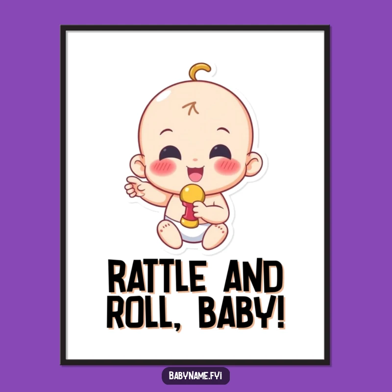 Funny Baby Excitement Poster: Joyful Character Art for Playful Spaces