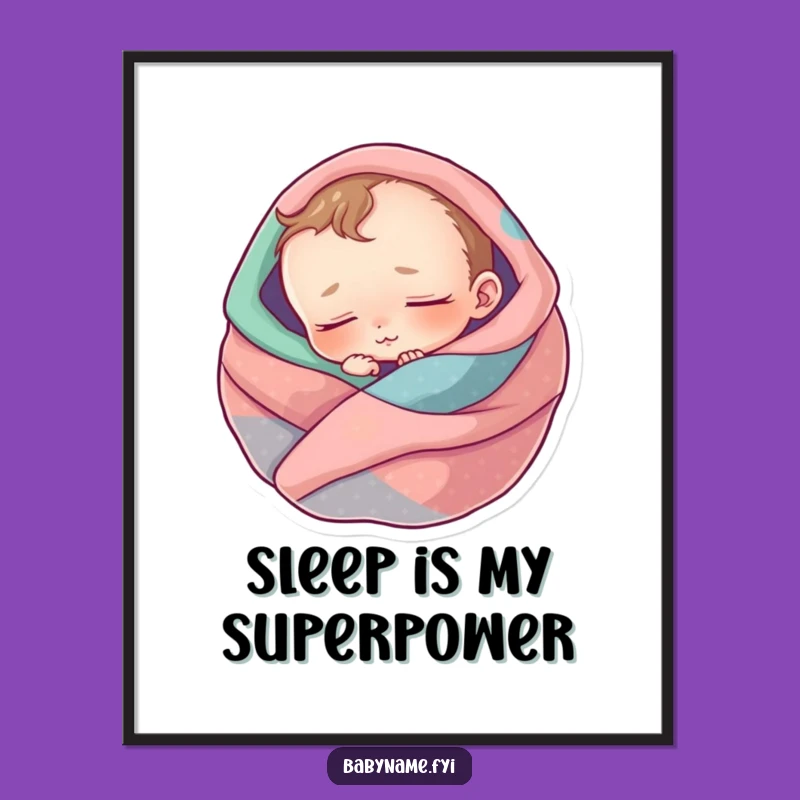 Funny Baby Slumber Poster: Charming Character Art for Nursery Decor