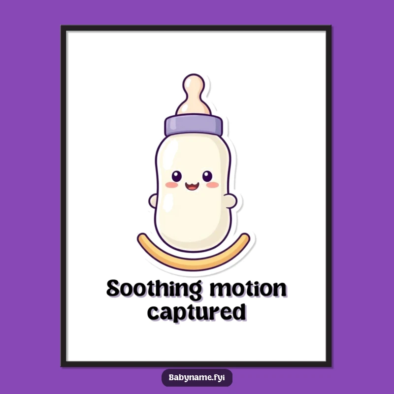 Funny Smiling Baby Bottle Poster: Sweet Nursery Decor