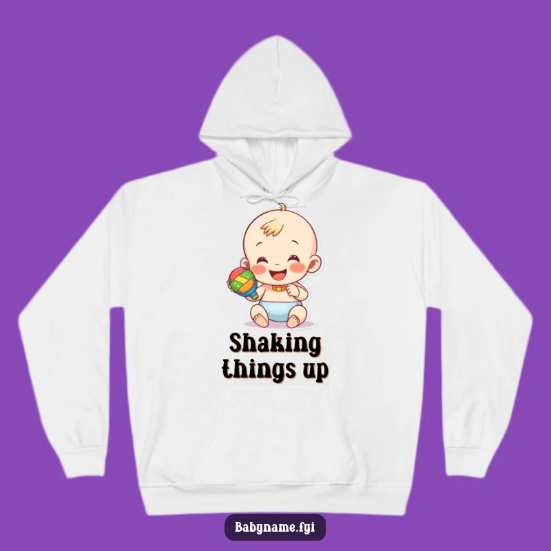 Funny Baby Rattle Hoodie – Cozy Comfort with a Joyful Character