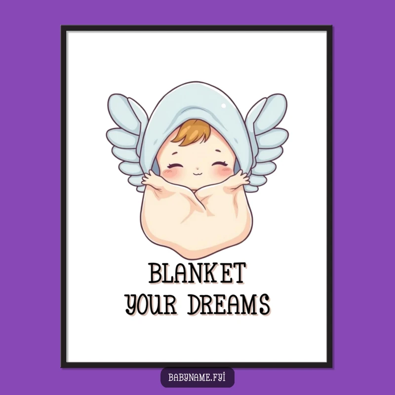 Free Printable Wall Art: Flying Blanket - Whimsical Downloadable Decor