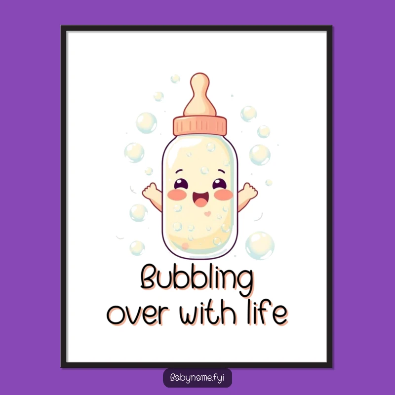 Free Printable Wall Art: Joyful Bubbles Bottle - Downloadable Decor