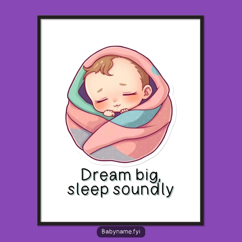 Free Printable Funny Wall Art: Sleepy Baby Character for Cozy Nursery DIY Decor