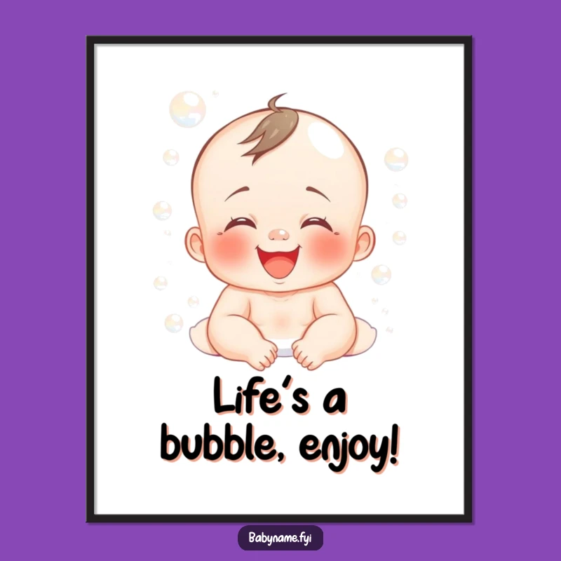 Free Printable Wall Art: Giggling Baby Bubbles, Funny Downloadable Decor for Playful Spaces!