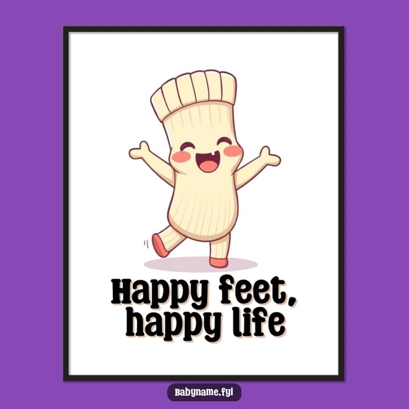 Free Printable Wall Art: Silly Dancing Sock - Funny Kid's Room Decor