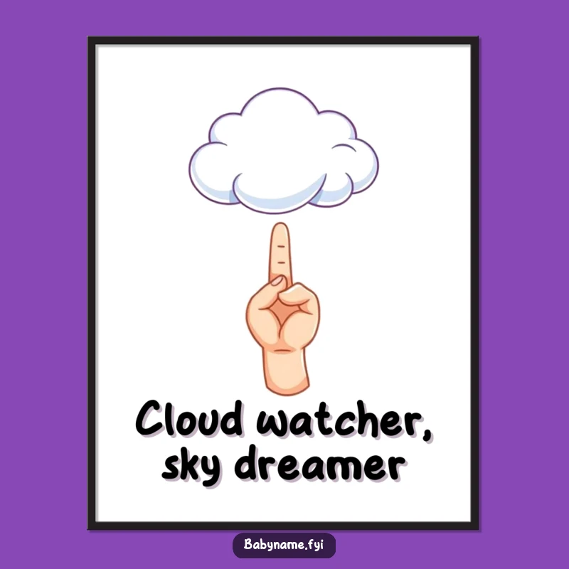 Free Printable Wall Art: Tiny Hand Cloud, Funny Downloadable Decor for a Whimsical Space!