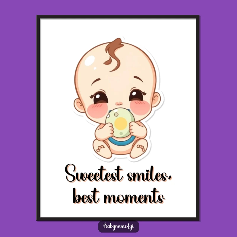 Funny Free Printable Wall Art: Giggling Baby with Pacifier Downloadable Decor