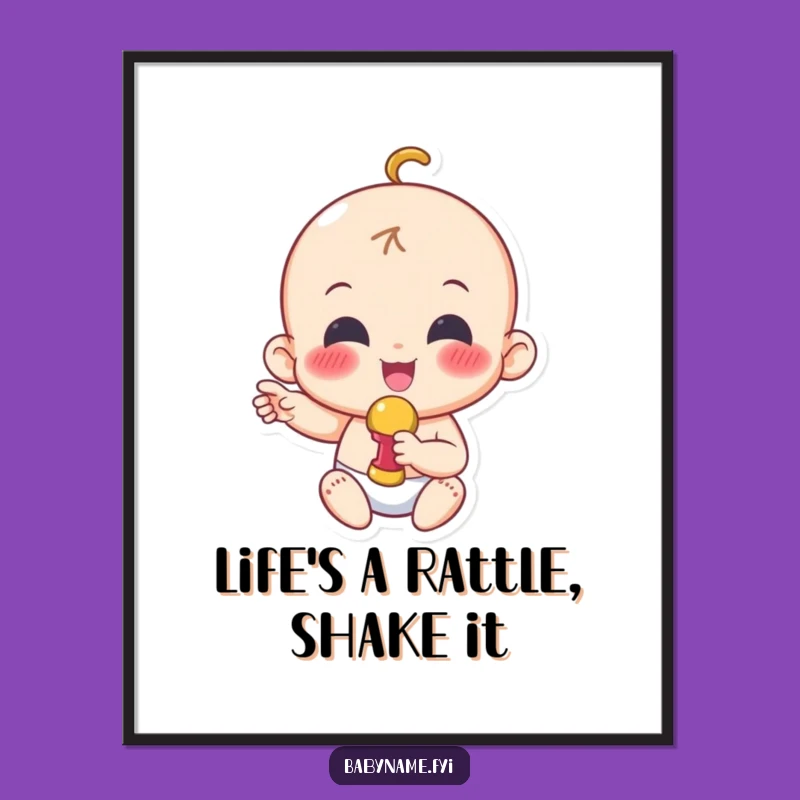 Free Printable Cheerful Baby Wall Art: Rattle Shaking Fun for DIY Decor