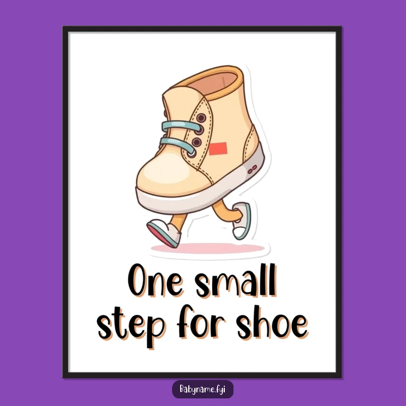 Free Printable Baby Shoe Wall Art: Funny Wobbly Steps Downloadable Nursery Decor