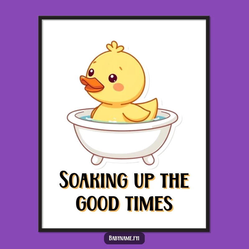 Funny Free Printable Wall Art: Duckling Toy Bath, Downloadable Home Decor Gift