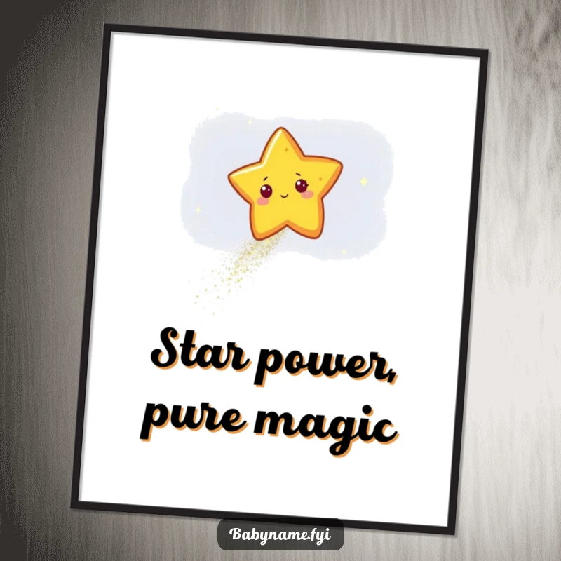 Funny Free Printable Star Kids Room Art: A star leaving a sparkling glitter trail across a dark sky, magical downloadable decor.
