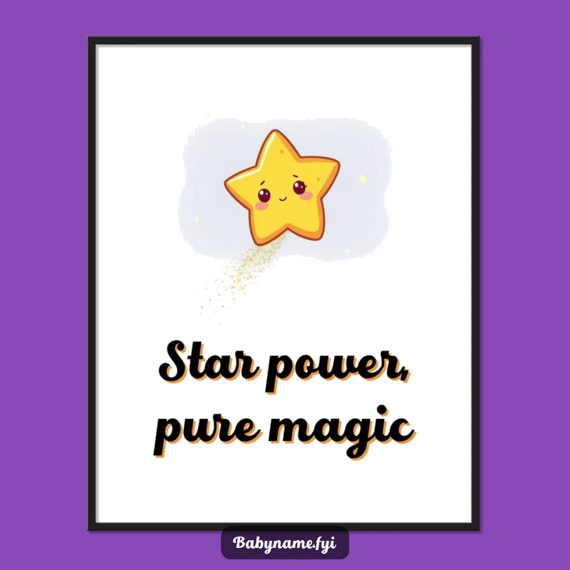 Free Printable Star Wall Art: Funny Glitter Trail Downloadable Kids Decor