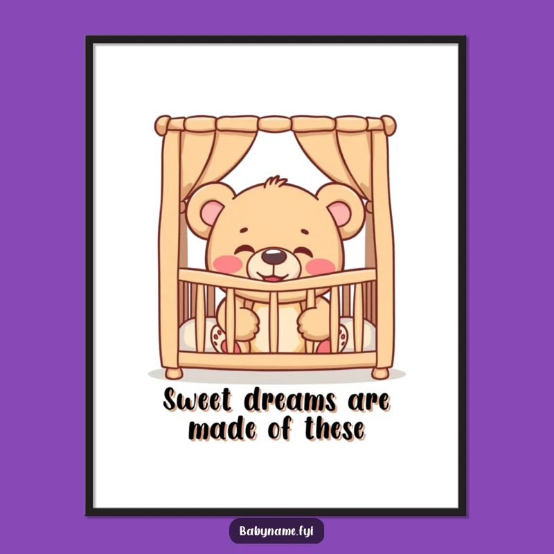 Free Printable Giggling Teddy Bear Wall Art - Funny Nursery Downloadable Decor