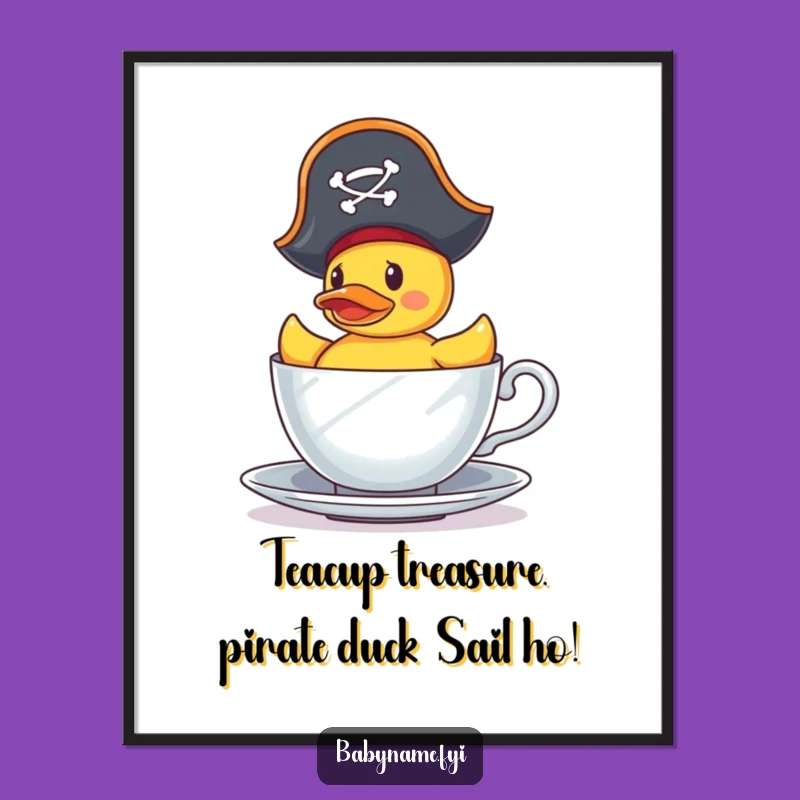 Funny Free Printable Wall Art: Pirate Duck, Downloadable DIY Decor