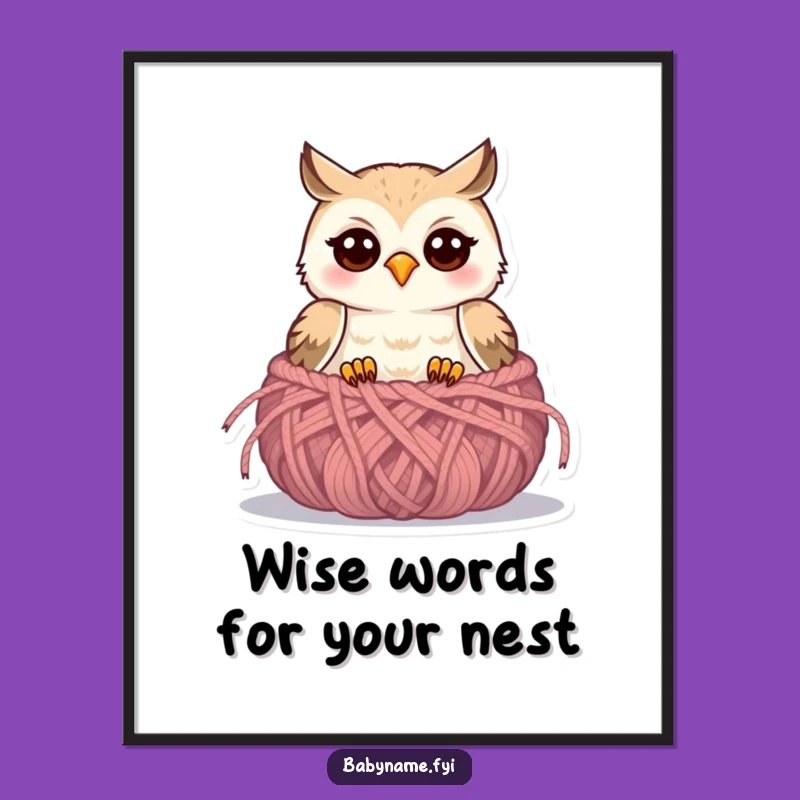 Free Printable Baby Owl Wall Art - Cute Downloadable Owl Nest Decor