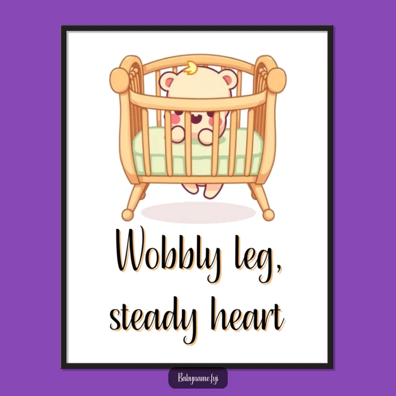 Free Printable Wall Art: Wobbly Crib Rail - Funny Nursery Decor DIY Gift