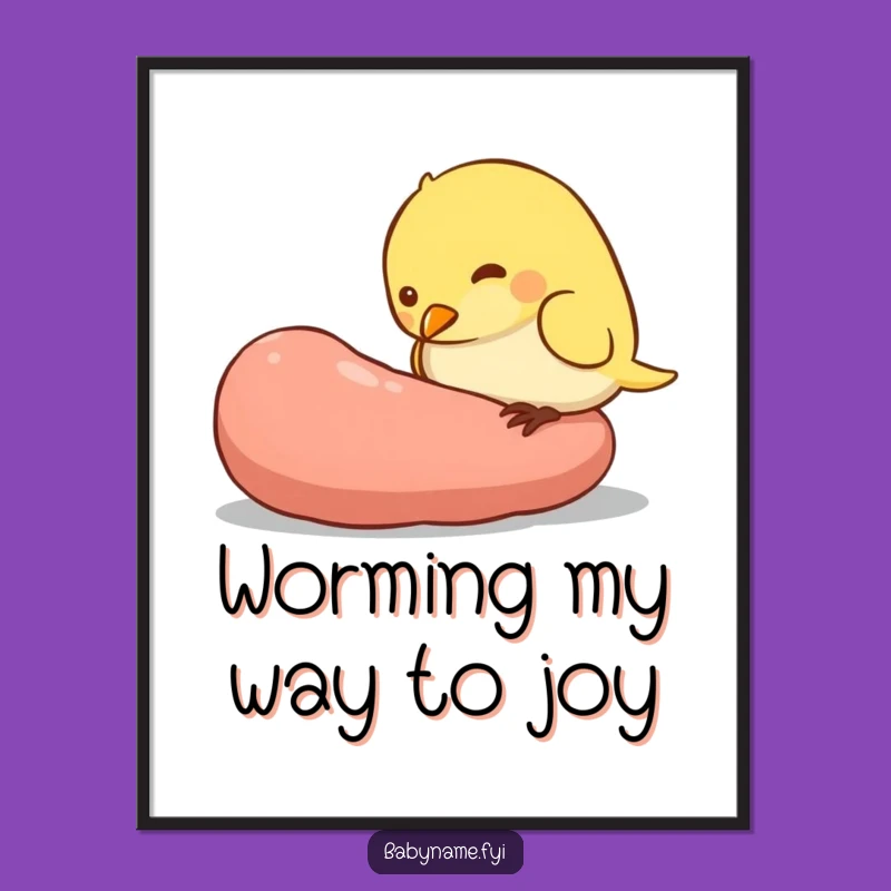 Free Printable Wall Art: Bird & Worm, Funny Downloadable Decor, DIY Gift