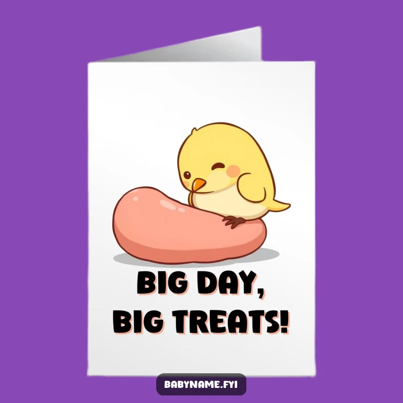 Free Printable Birthday Card: Hungry Bird, Giant Worm, Funny Downloadable Gift