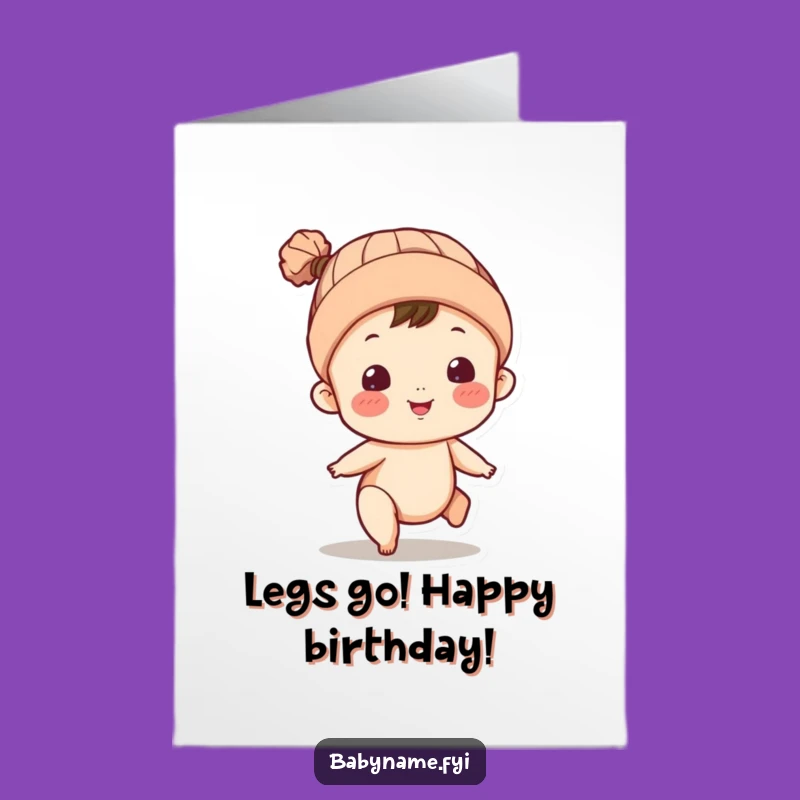 Free Printable Birthday Card: Kickin' It Baby Fun, Downloadable Humor