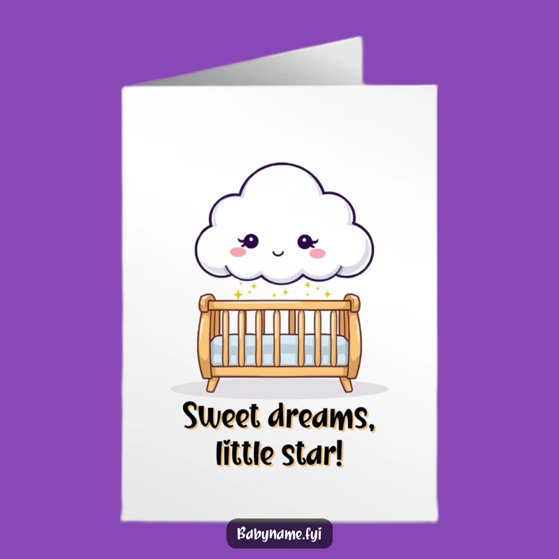 Free Printable Cloud Birthday Card: Funny Baby Sparkle Downloadable Gift