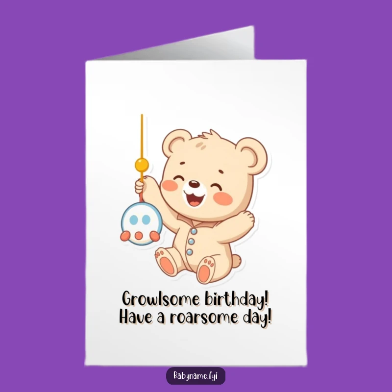 Free Printable Funny Birthday Card: Baby Bear Cub Joyful Gift, Downloadable Delight