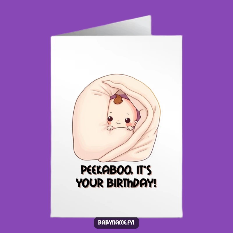 Free Printable Funny Blanket Birthday Card: Peek-a-Boo Fun Downloadable Gift