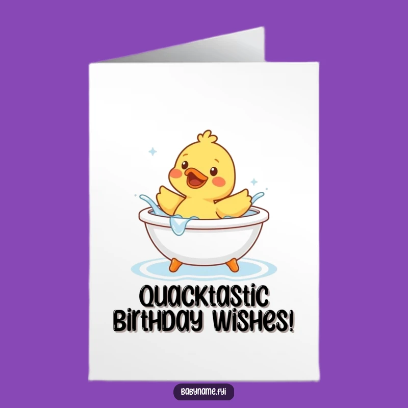 Free Printable Rubber Duck Birthday Card: Funny Splash Downloadable Gift