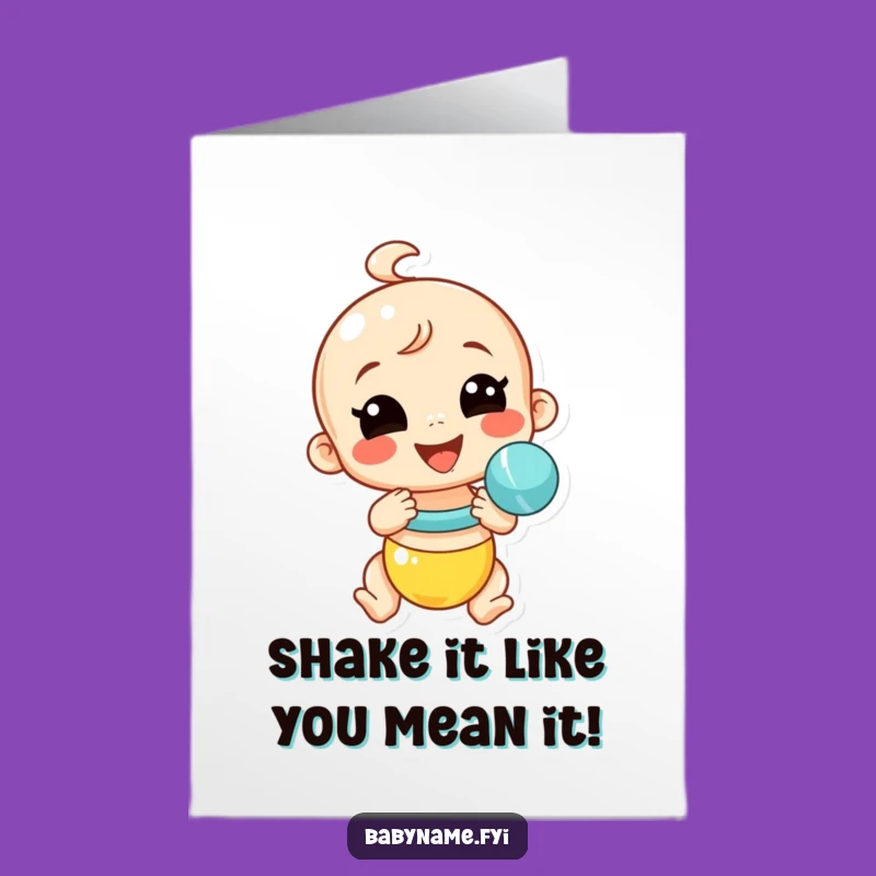 Free Printable Birthday Card: Funny Rattle Shaking Joy - Downloadable Gift